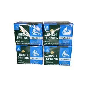 4 Packs Of 2 Irish Spring Classic Moisture Blast Bar Soap New Sealed (8 Bars)